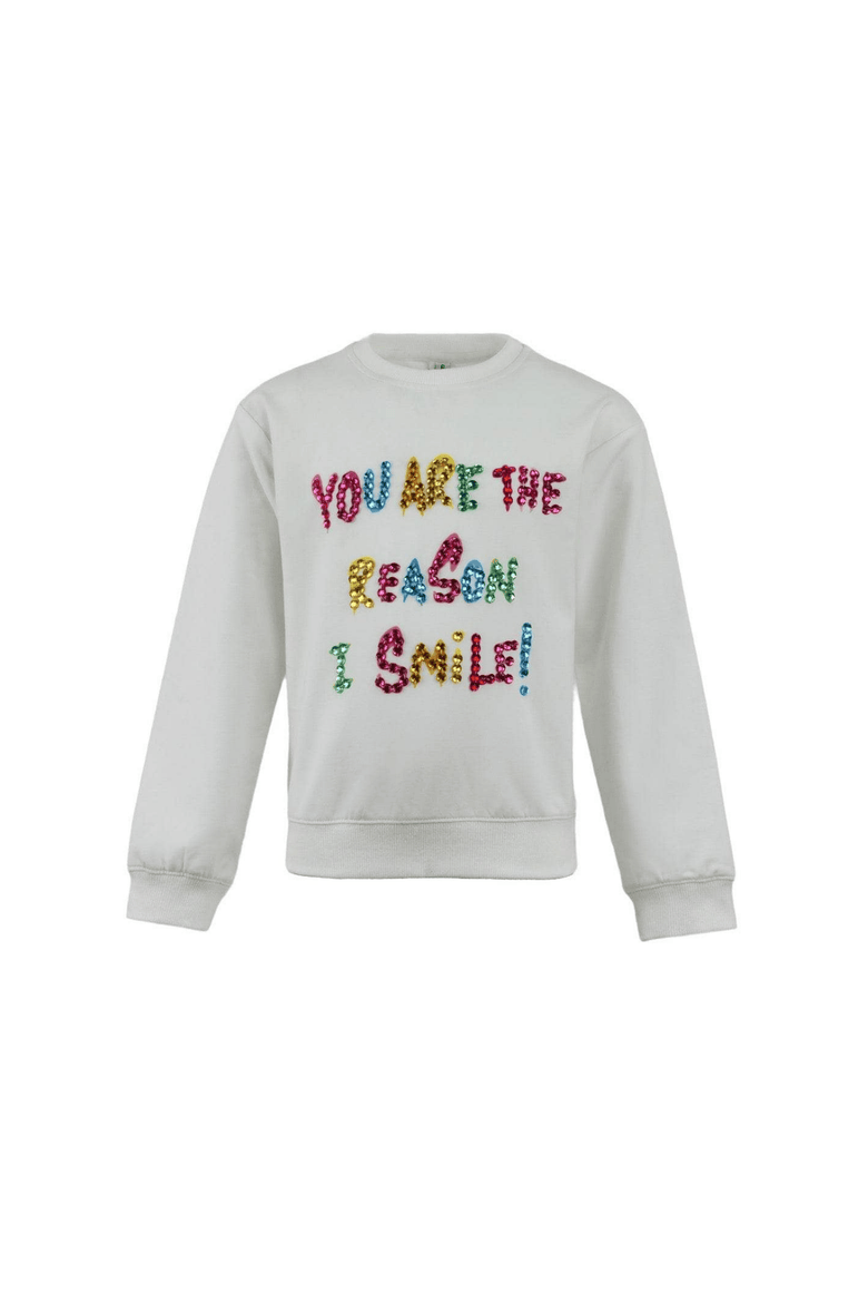 You are The Reason I Smile Sweatshirt, Main, color, White