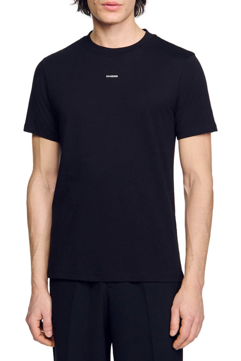 Logo Cotton T-Shirt, Main, color, BLACK