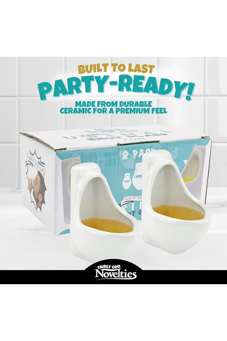 Urinal Shot Glasses, 2 Pieces, 1.5oz - 3.1 Inches, Dishwasher Safe, Alternate, color, Multicolored
