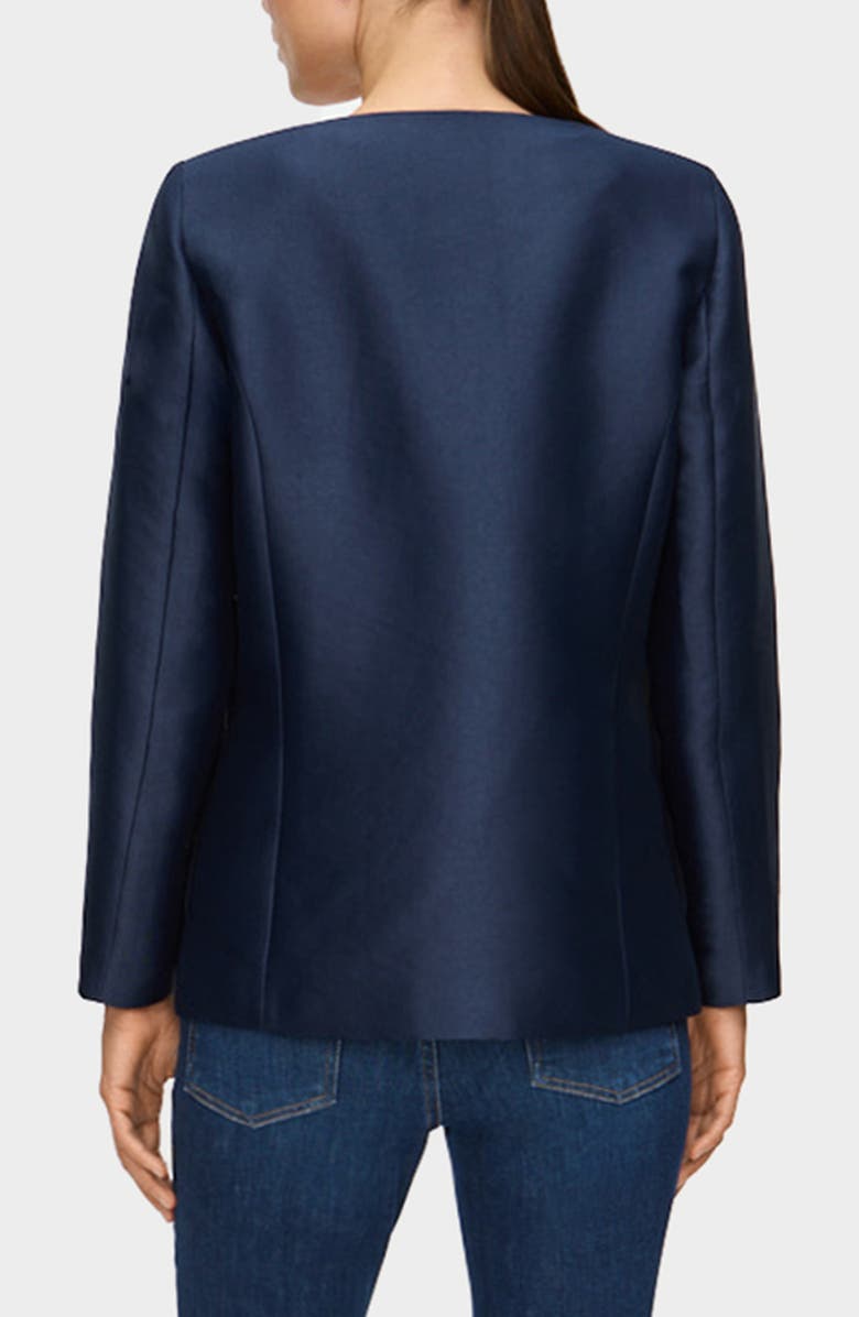 ALIGNE Beau Bow Jacquard Satin Blazer, Alternate, color, Navy