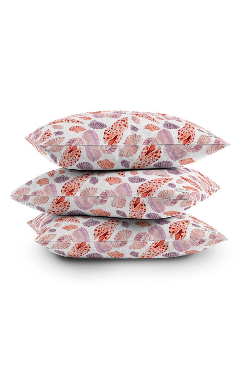 Deny Designs Seashell Square Throw Pillow, Alternate, color, Orange