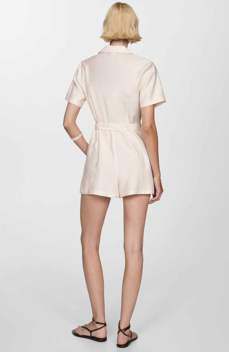 MANGO Belted Double Breasted Romper, Alternate, color,