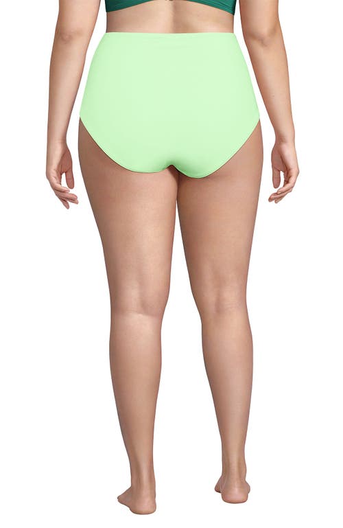 Lands' End Plus Size Sculpting Suit High Waisted Bikini Bottoms In Icy Mint Green