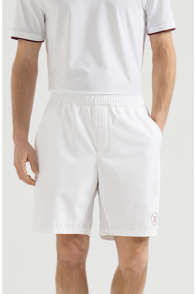 Nylon shorts with logo, Main, color, White