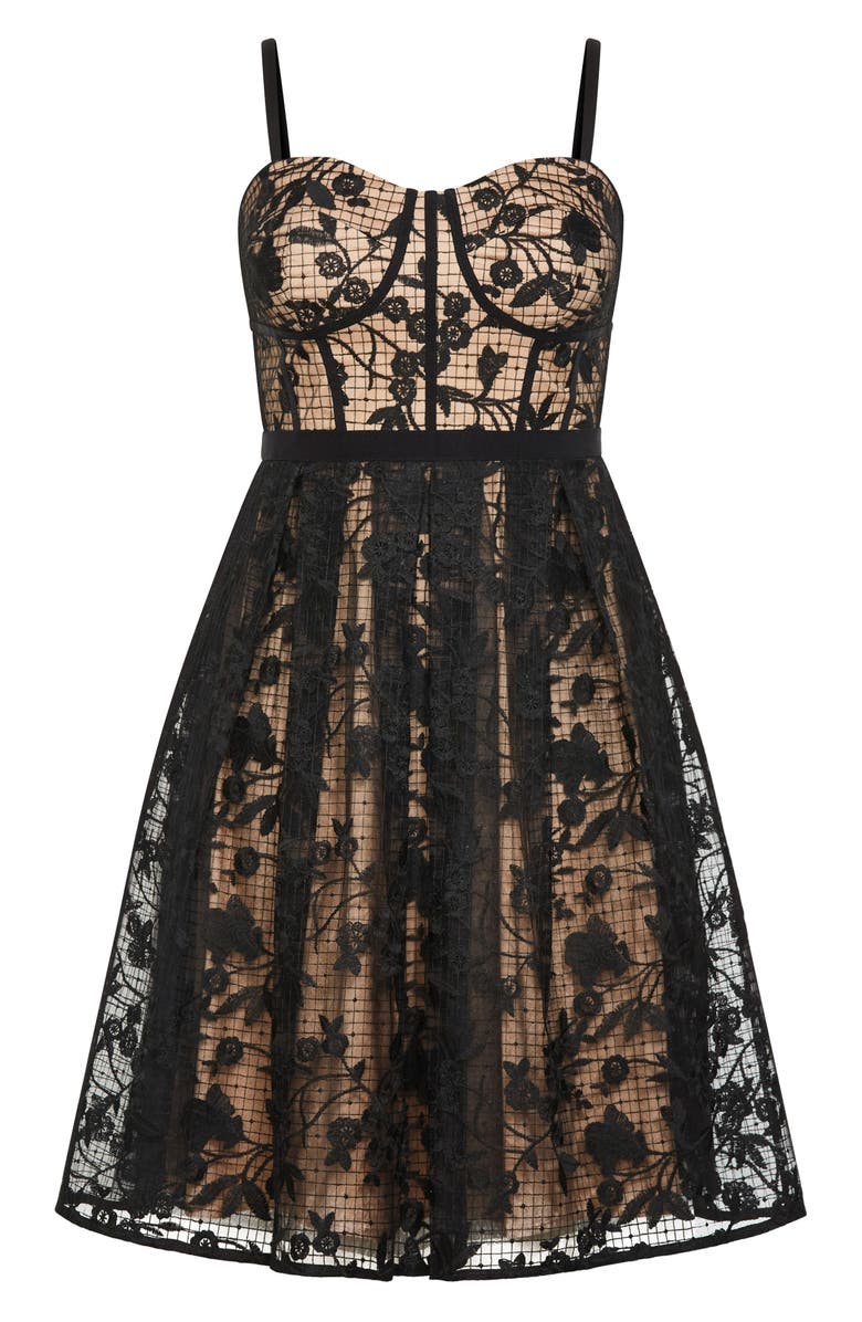 City Chic Angeline Corset Bodice Cocktail Dress, Alternate, color, 