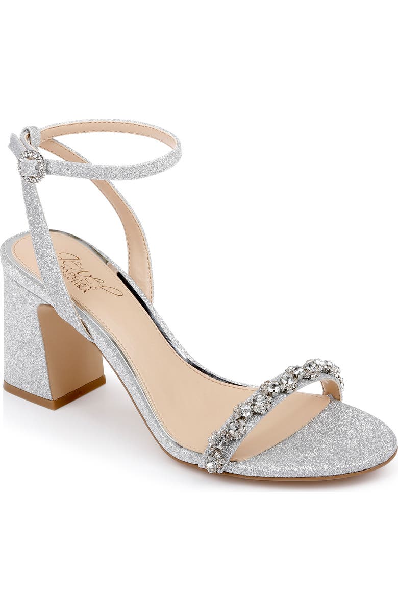 Jewel Badgley Mischka Alyna Metallic Ankle Strap Sandal, Main, color,