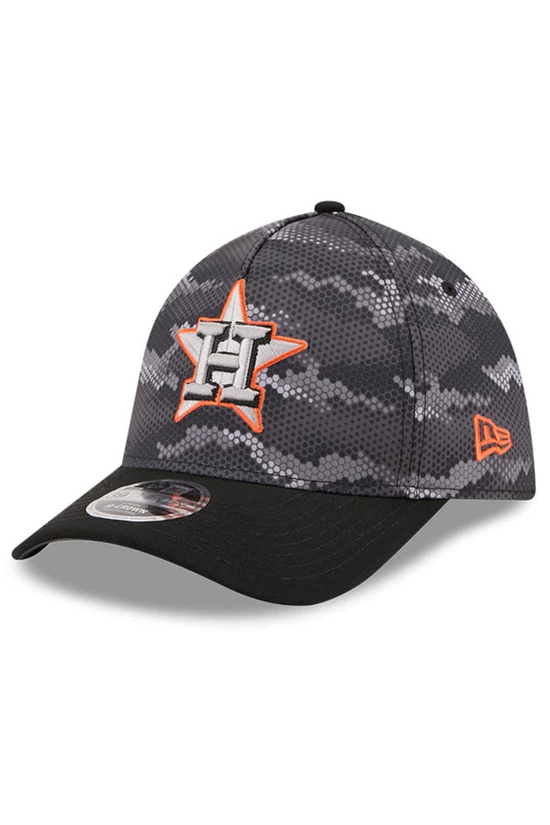 Men's New Era Black Houston Astros Camo 39THIRTY A-Frame Flex Hat, Main, color, Black