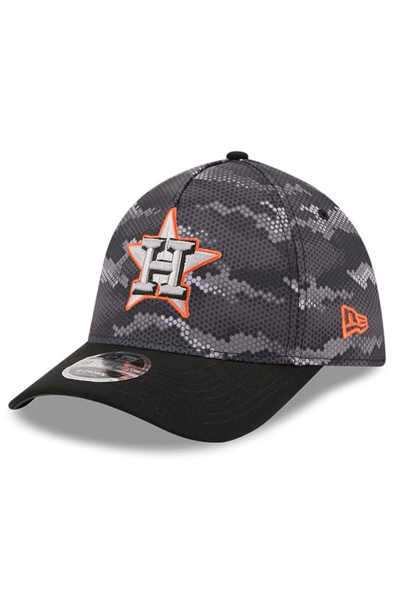 New Era Men's New Era Black Houston Astros Camo 39THIRTY A-Frame Flex Hat, Main, color, Black