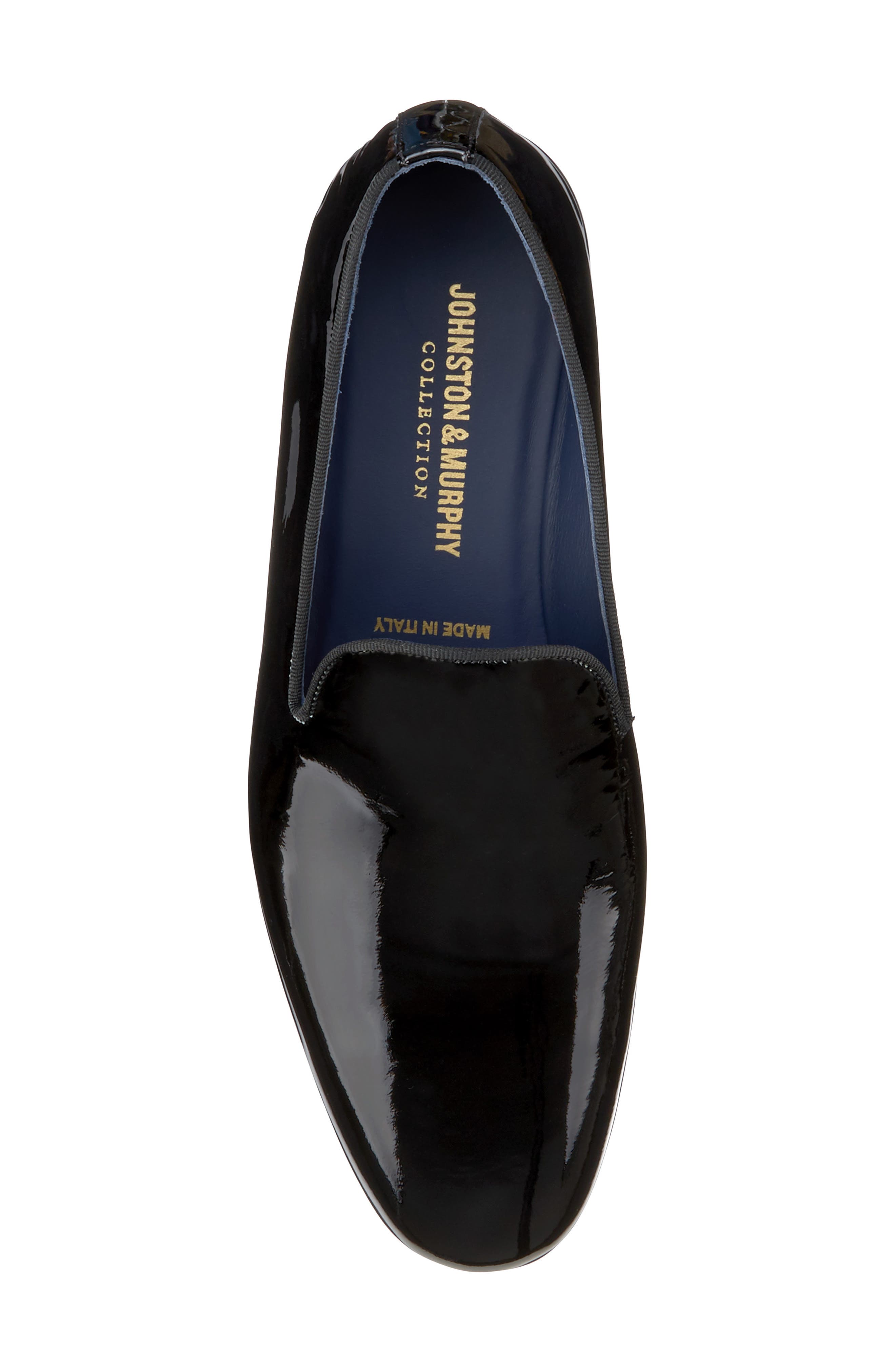 Johnston & Murphy Kinser Slip-On Shoe, Alternate, color, Black Italian Patent Calfskin