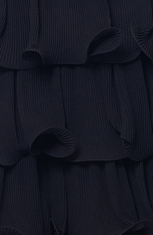 BETSY & ADAM BETSY & ADAM TIERED WIRE RUFFLE GOWN