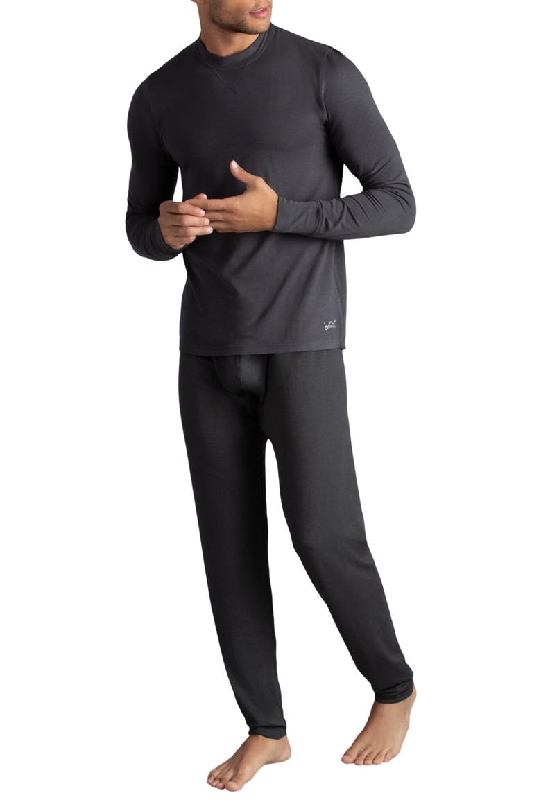 Men's Heat Baselayer Thermal Long Sleeve Crew Undershirt, Alternate, color, Charcoal