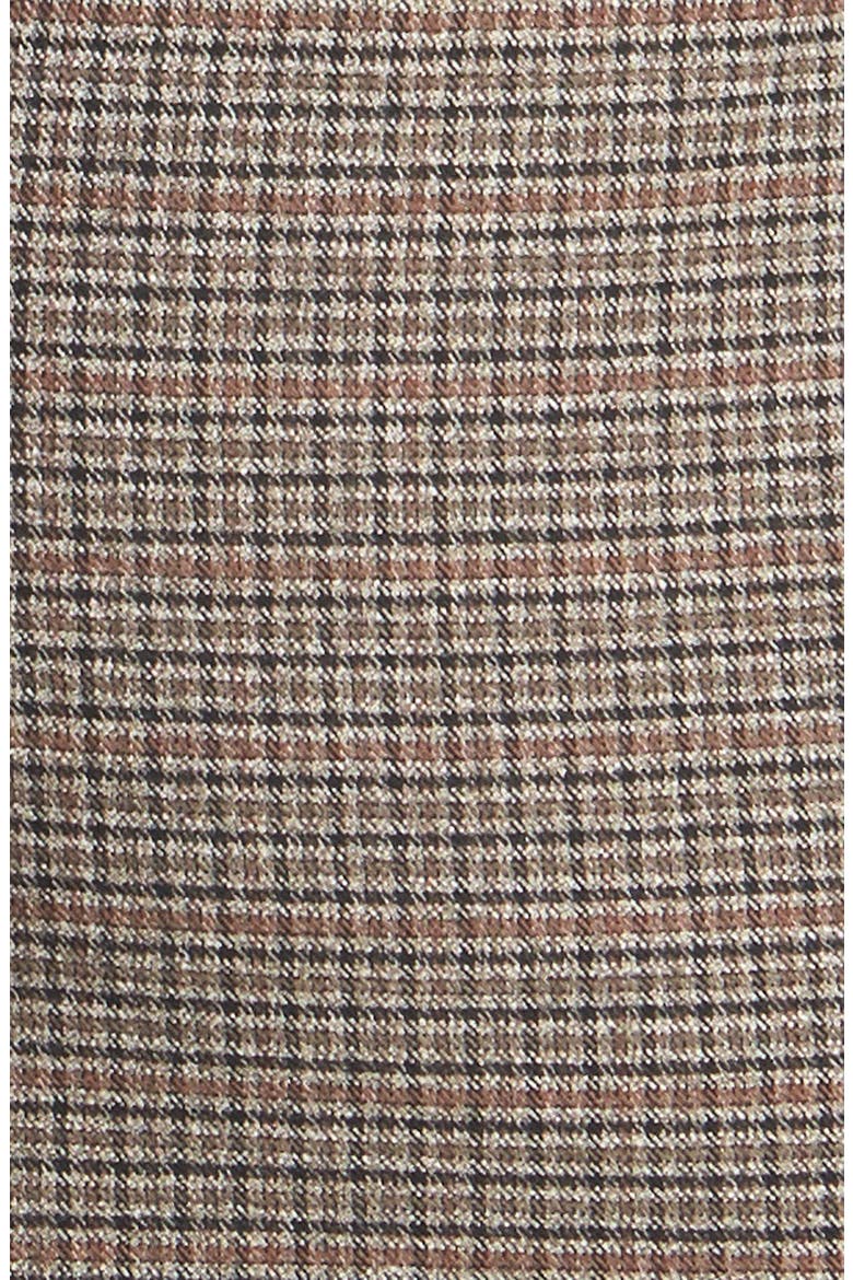 Lace Hem Check Sheath Dress, Alternate, color, WALNUT