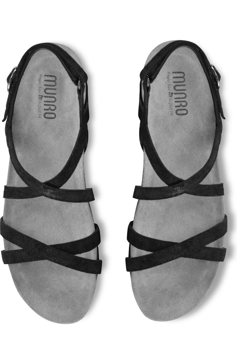 Munro Tarifa Strappy Wedge Sandal, Alternate, color, Black Stardust