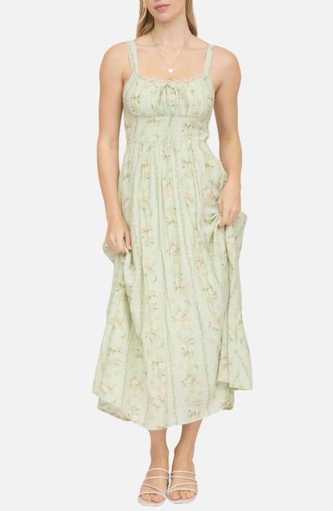 Floral Print Sleeveless Maxi Dress