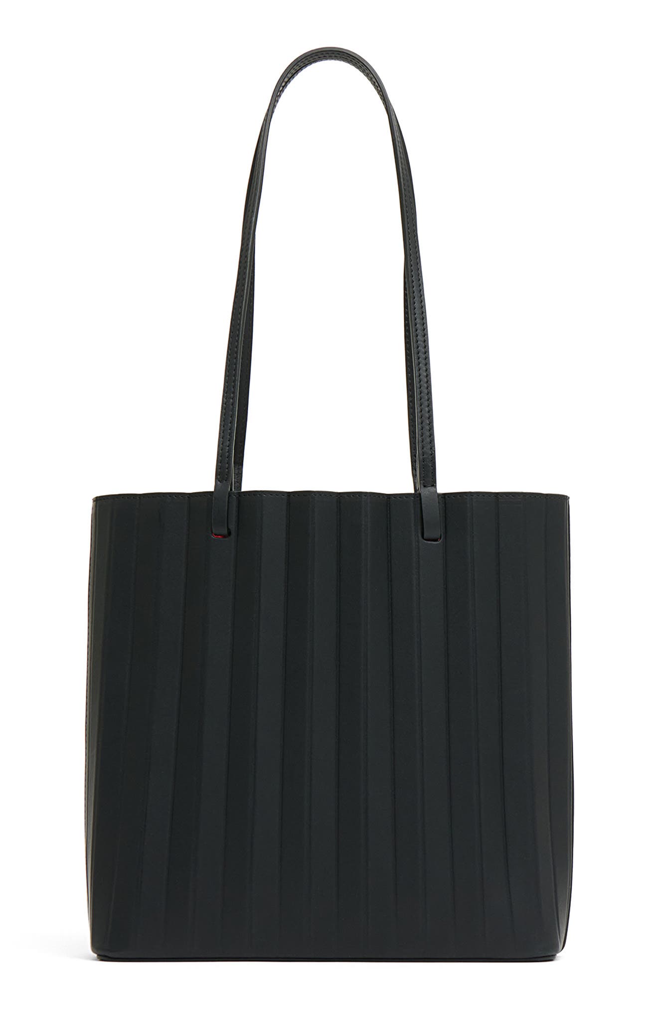 Filo Pleated Tote, Alternate, color, BLACK/ FLAMMA