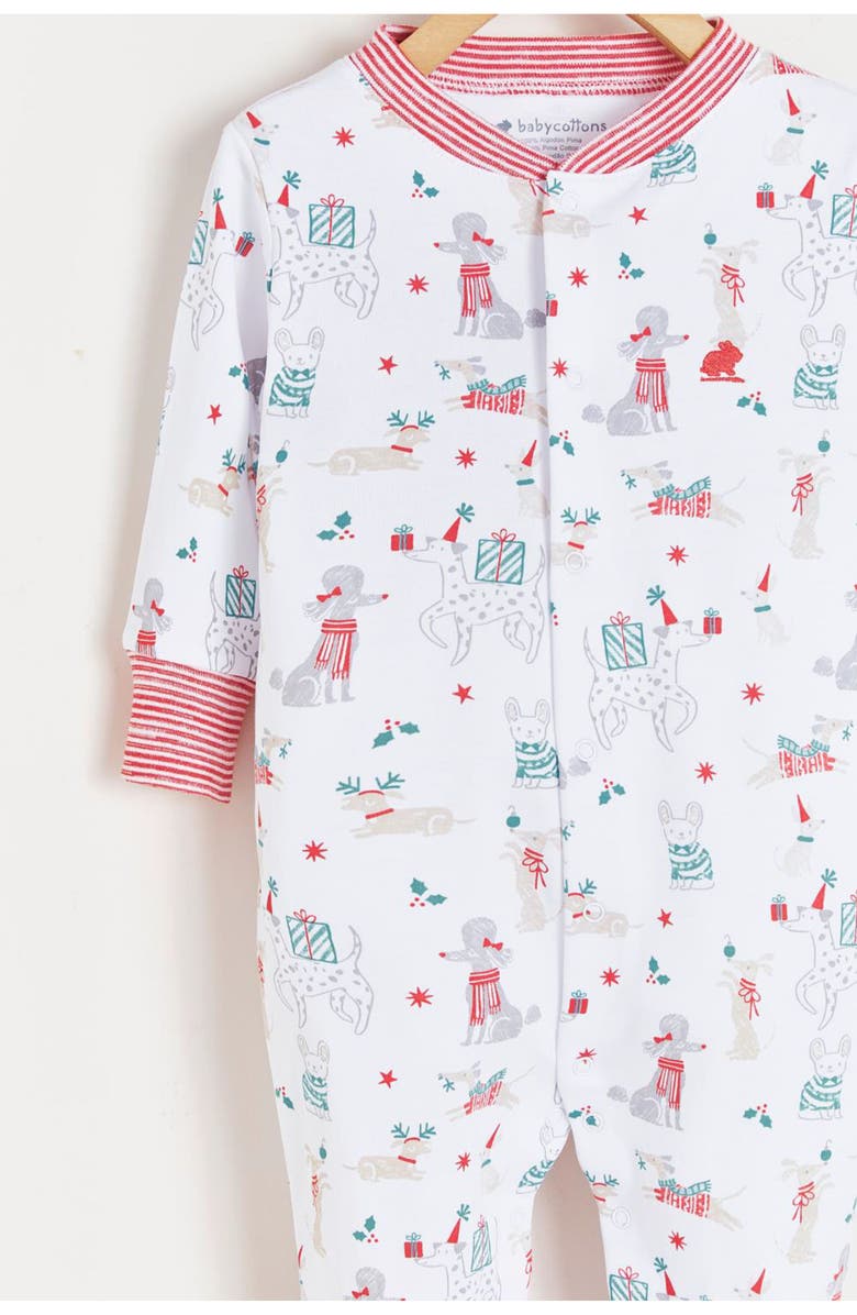 Babycottons Premium Peruvian Pima Cotton Christmas Footie Pajamas For Infant, Alternate, color, Multicolor