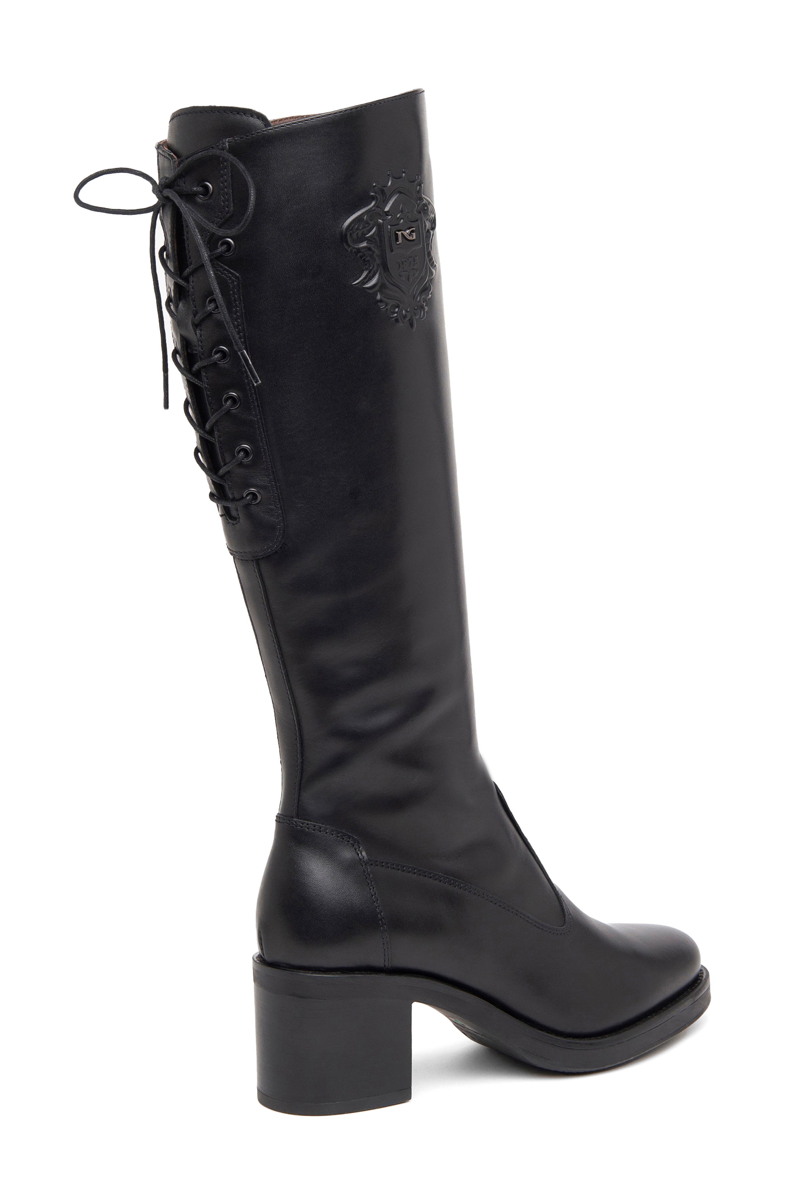 NeroGiardini Lace Up Tall Boot, Alternate, color, 