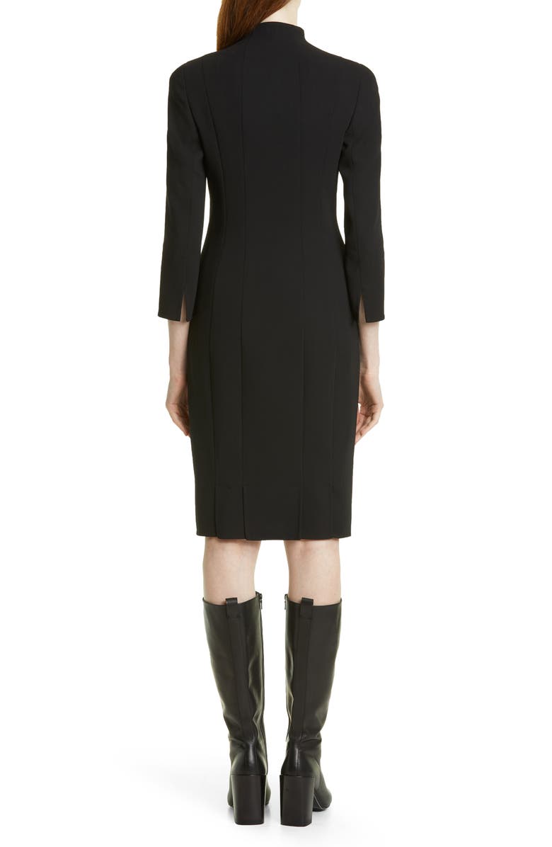 Akris Belted Long Sleeve Wool Blend Dress, Alternate, color, 