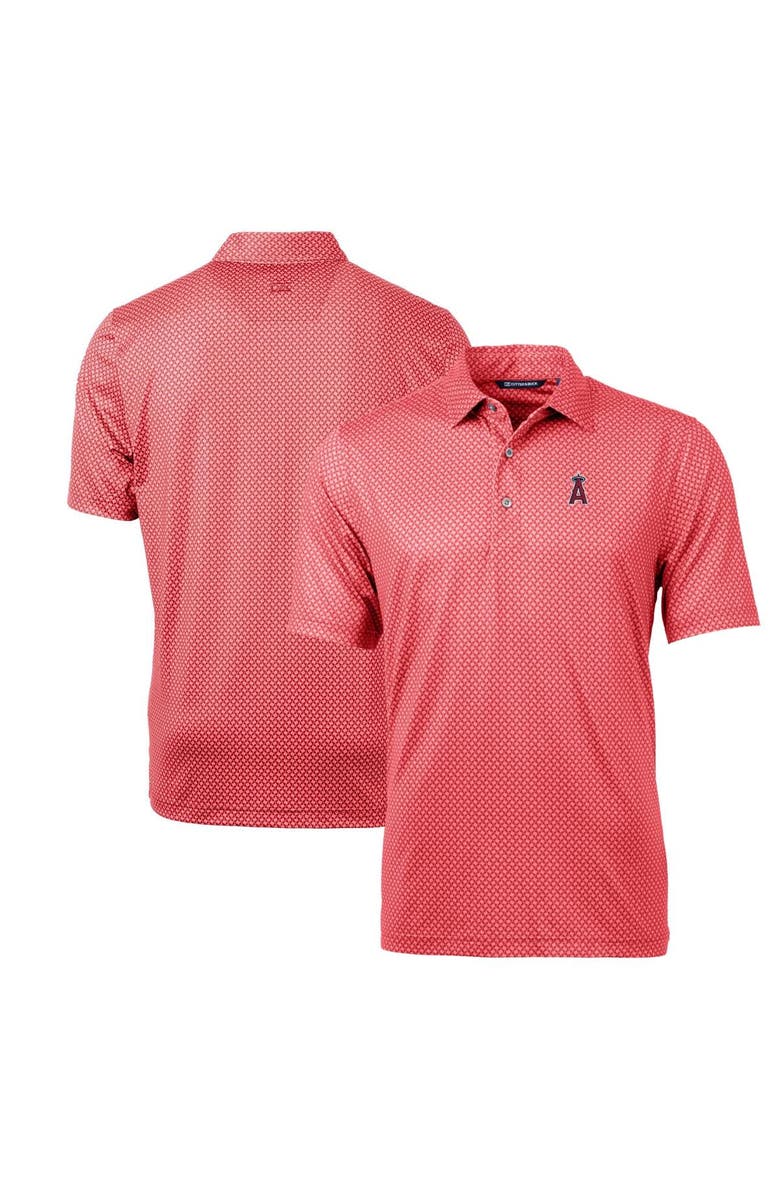 Cutter & Buck Men's Cutter & Buck Cardinal Los Angeles Angels Pike Banner Print Polo, Main, color, 