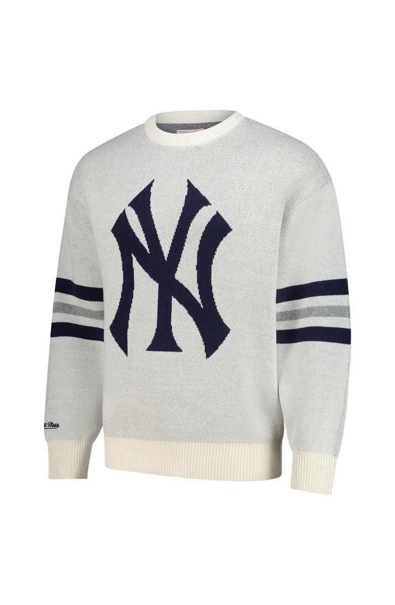 Mitchell & Ness Men's Mitchell & Ness Cream New York Yankees Retro Pullover Sweater, Alternate, color, Cream