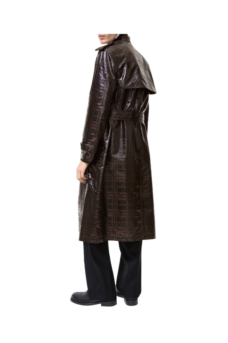 Long Check Hoxton Trench Coat, Alternate, color, Treacle brown