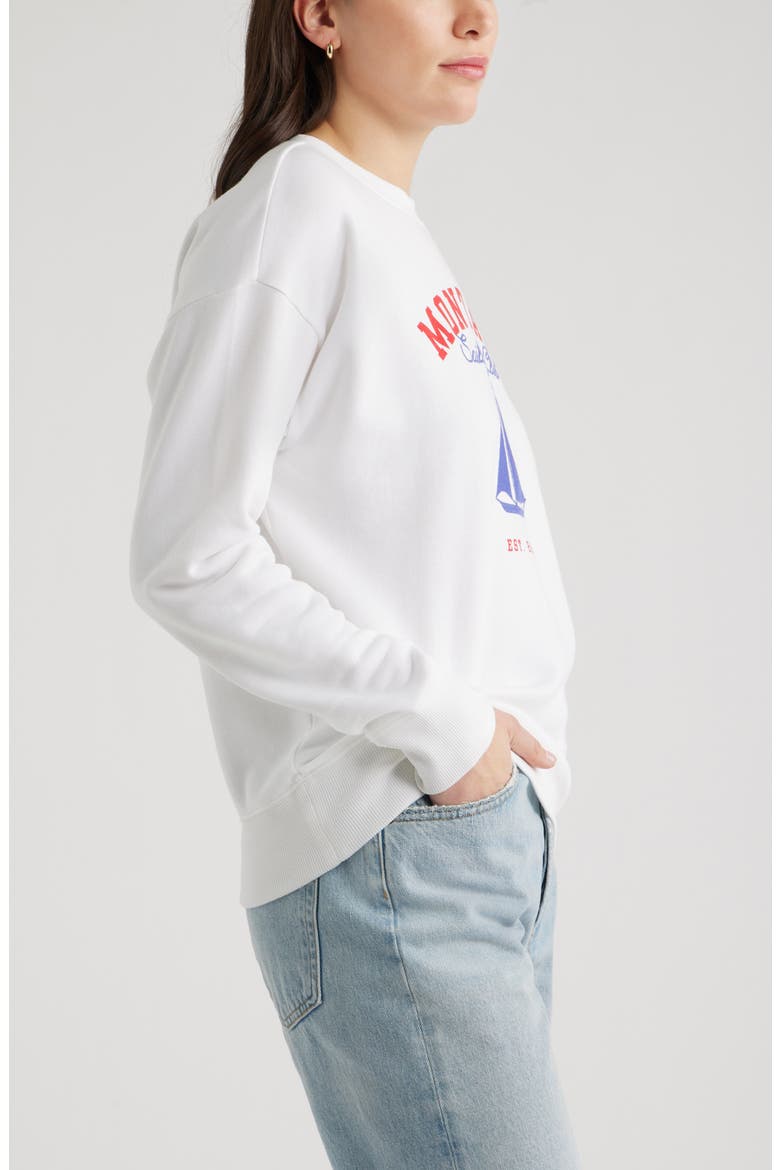 Embroidered Montauk Sailing Graphic Sweatshirt, Alternate, color, WHITE MONTAUK SAILING