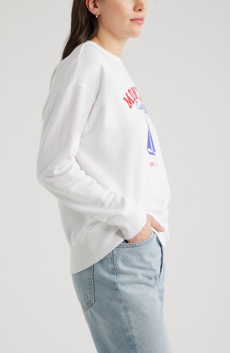Caslon<sup>®</sup> Embroidered Montauk Sailing Graphic Sweatshirt, Alternate, color, White Montauk Sailing
