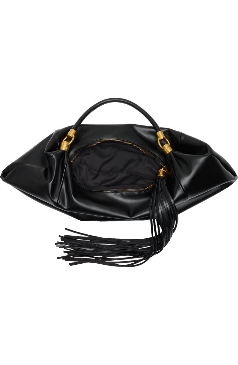 BCBG Tassel Water Repellent Shoulder Bag, Alternate, color, Black