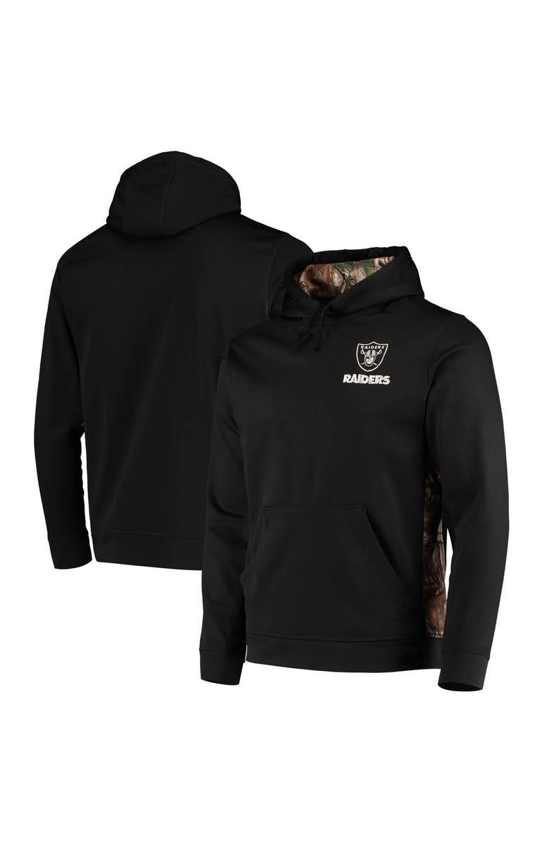 DUNBROOKE Men's Dunbrooke Black/Realtree Camo Las Vegas Raiders Logo Ranger Pullover Hoodie, Main, color, Black
