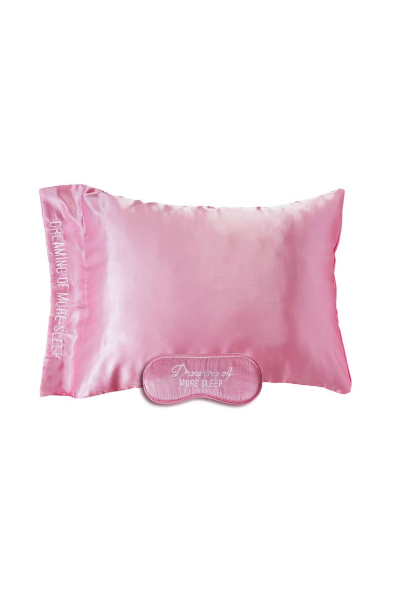 Totalee Gift More Sleep Mask & Pillow Case Set of 2 Polyester Pink, Main, color, Pink