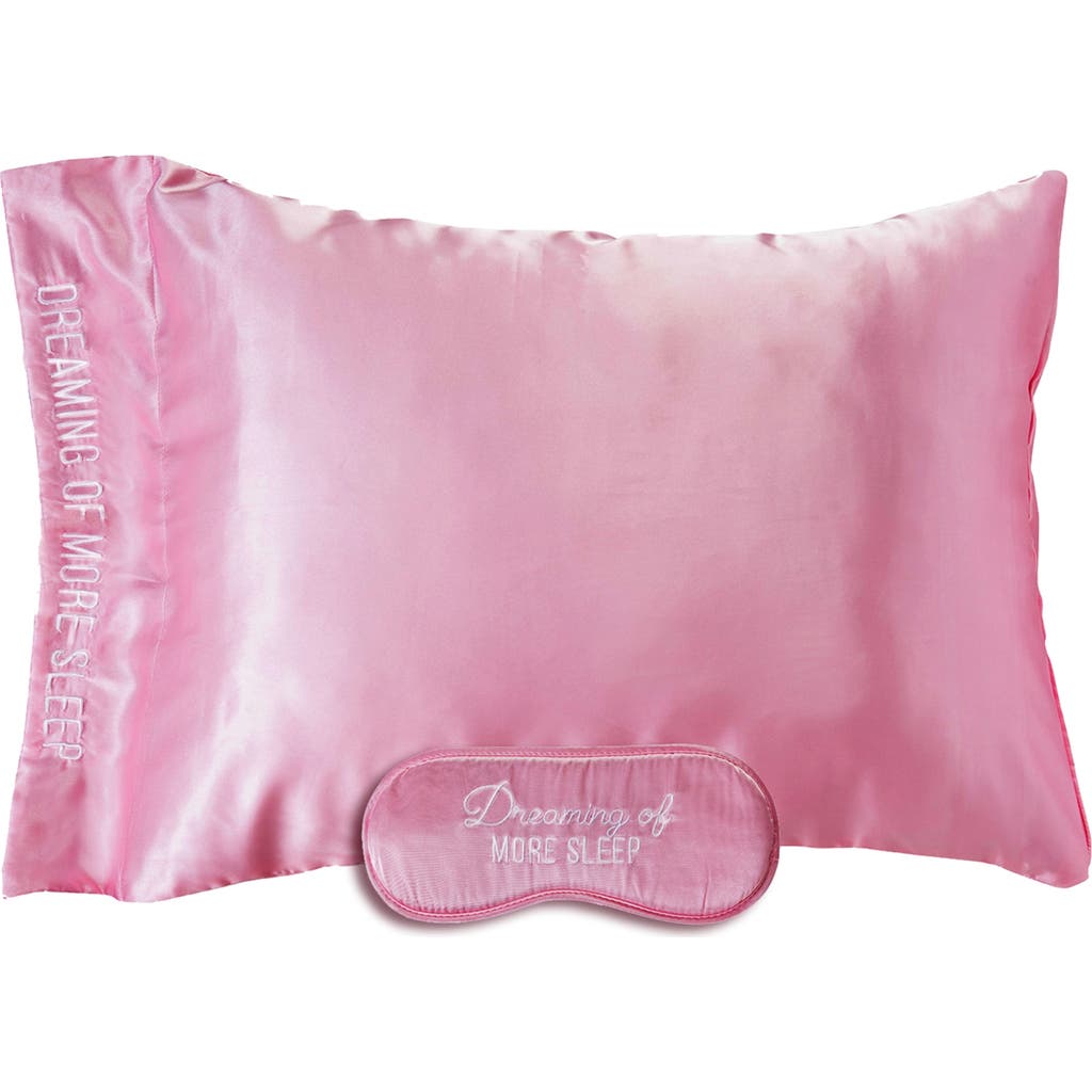 Totalee Gift More Sleep Mask & Pillow Case Set Of 2 Polyester Pink