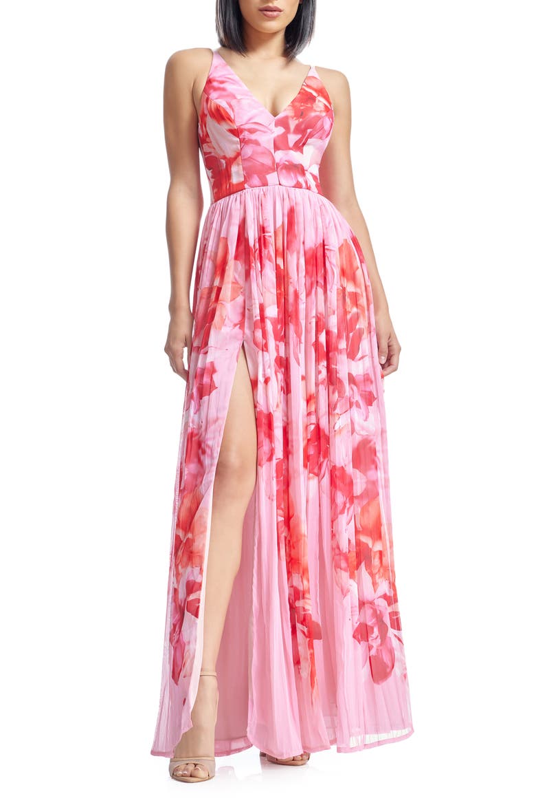 Alyssa Floral Gown, Main, color, BLUSH MULTI
