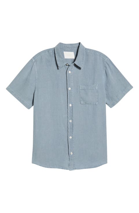 Cairo Short Sleeve Linen Button-Up Shirt