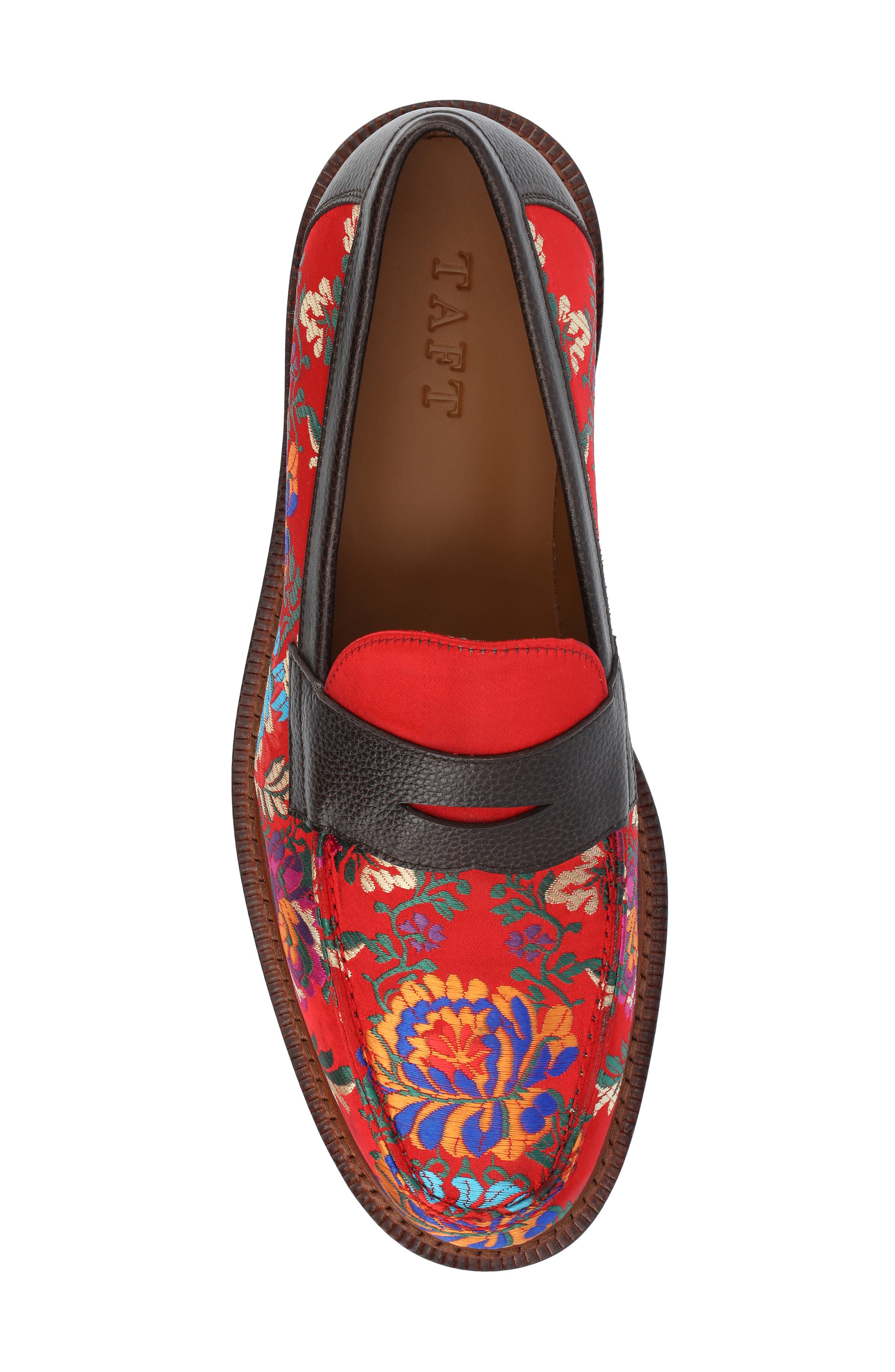 TAFT The Fitz Floral Brocade Penny Loafer, Alternate, color, 