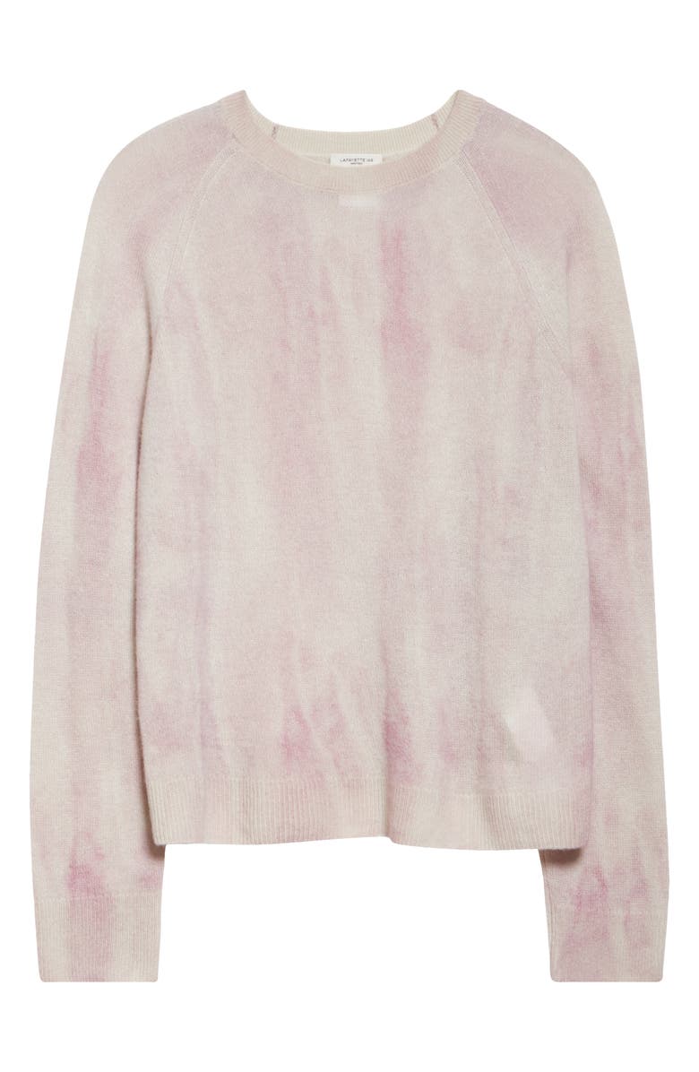 Lafayette 148 New York Glaze Print Raglan Sleeve Cashmere Sweater, Main, color, Pearl/ Lavender Tint
