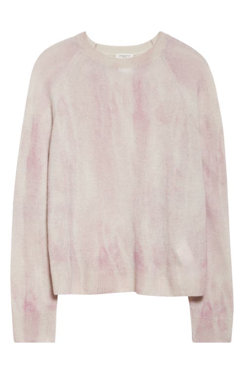 Lafayette 148 New York Plus Horizon Print Raglan Cashmere Swearer In Pink