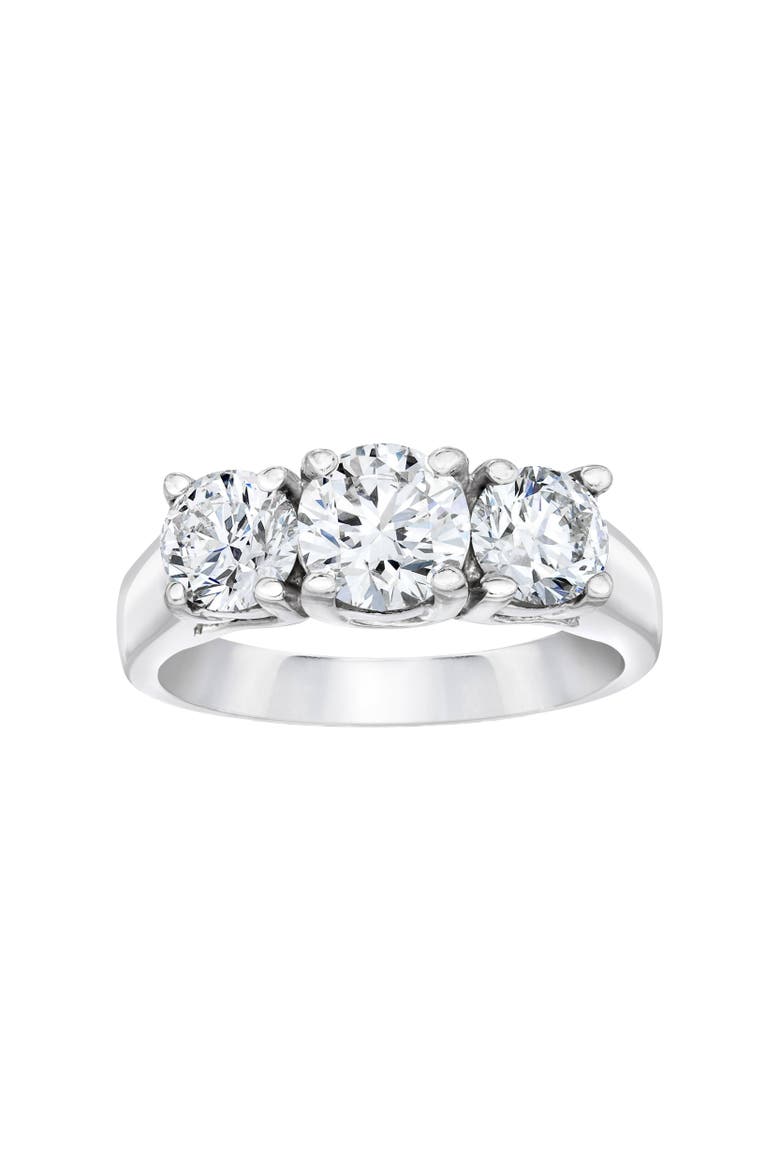 2ct Three Stone Lab Grown Diamond Engagement Ring 14K Gold, Main, color, 14k White Gold