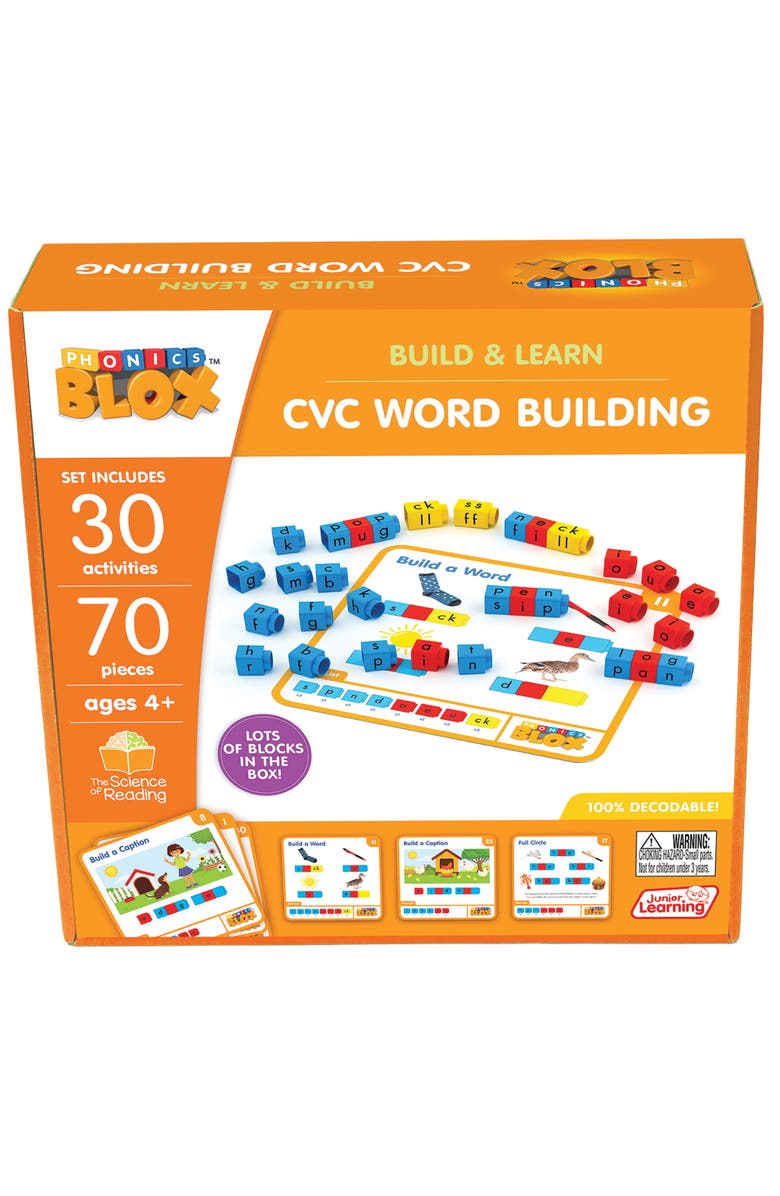 Junior Learning Rainbow Phonics Blox Cvc Word Building, Main, color, Multicolored