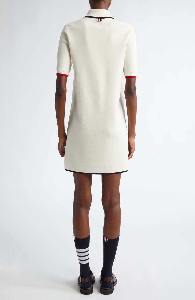Thom Browne Stripe Detail Milano Knit Polo Sweater Dress, Alternate, color, 