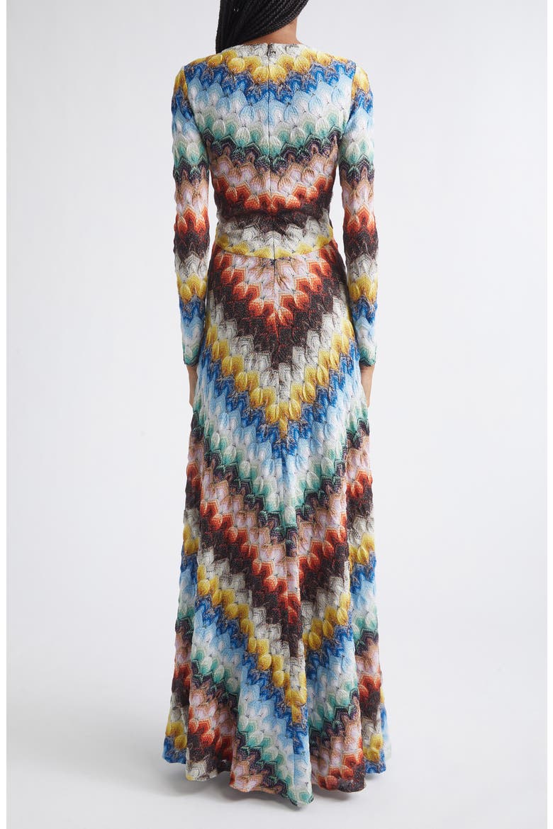 Metallic Long Sleeve Knit Lace Dress, Alternate, color, MULTICOLOR ON BLACK BASE