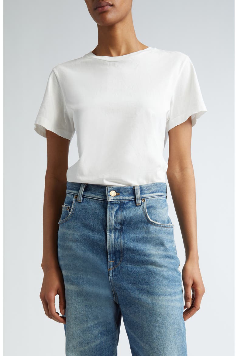 Distressed Slim Fit Cotton Jersey T-Shirt, Alternate, color, VINTAGE WHITE