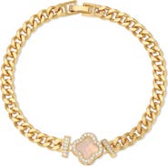 EYE CANDY LOS ANGELES Jade Cubic Zirconia Chain Bracelet