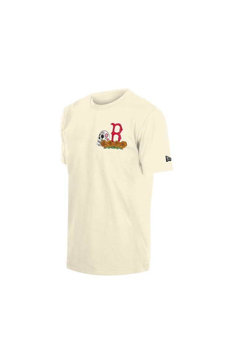 Men's New Era Natural Boston Red Sox Dia de los Muertos Sugar Skull T-Shirt, Alternate, color, Natural