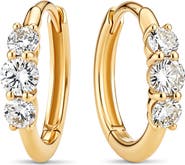 DEVATA Triple Round Lab Grown Diamond Hoop Earrings in 14K Gold