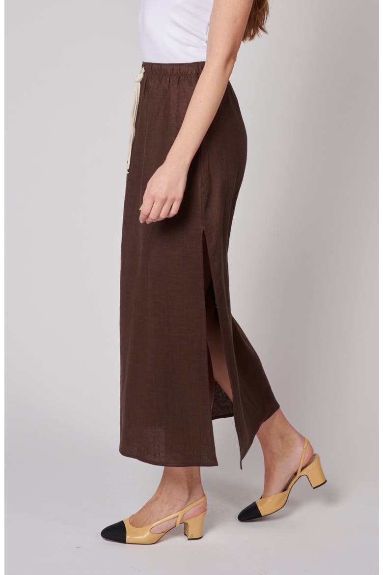 Linen Resort Skirt, Alternate, color, Espresso