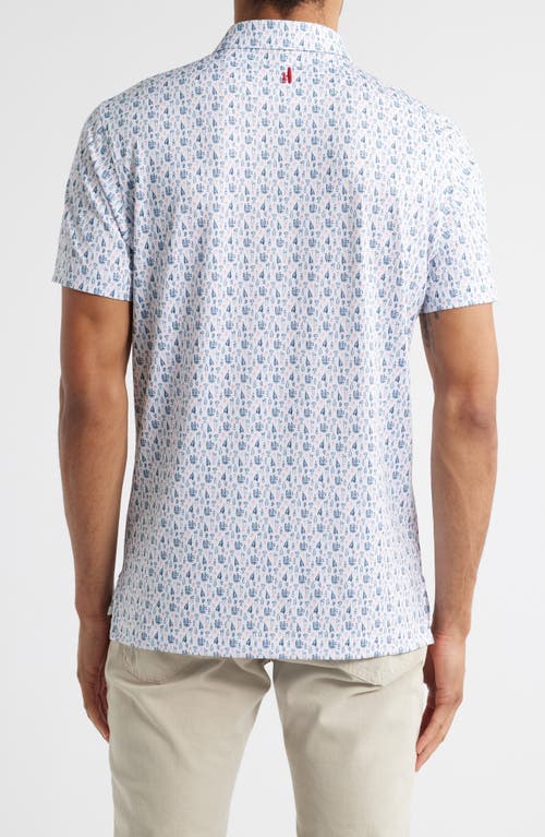 Johnnie-o Manhatty Libations Print Prep-formance Golf Polo In White