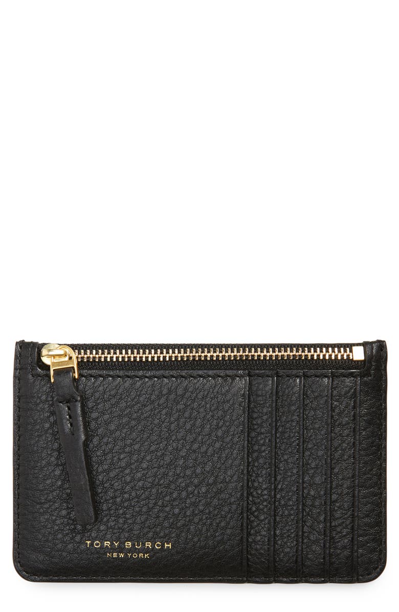 Tory Burch Perry Zip Leather Card Case, Main, color,