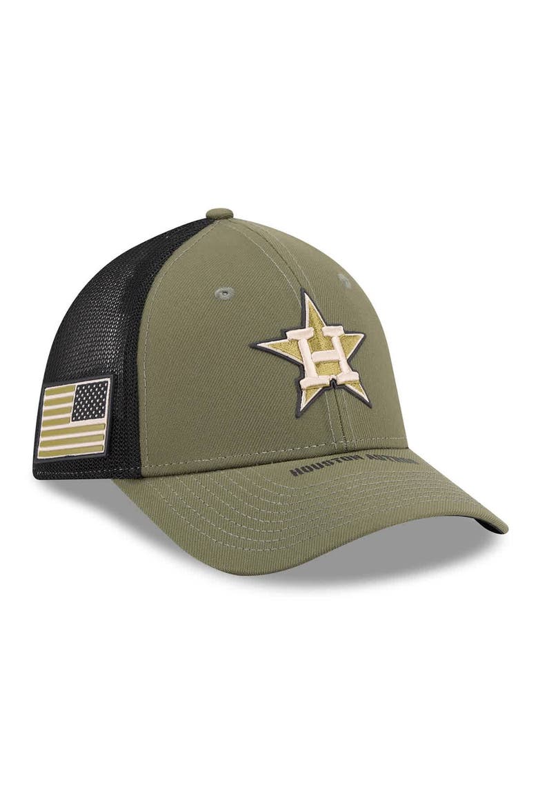 Men's New Era  Olive Houston Astros 2026 Armed Forces Day 39THIRTY M-Crown Flex Hat, Main, color, Olive