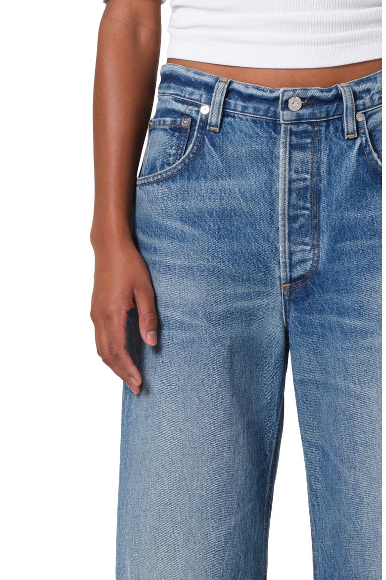 Ayla Raw Hem Crop Wide Leg Jeans, Alternate, color, SOLANO