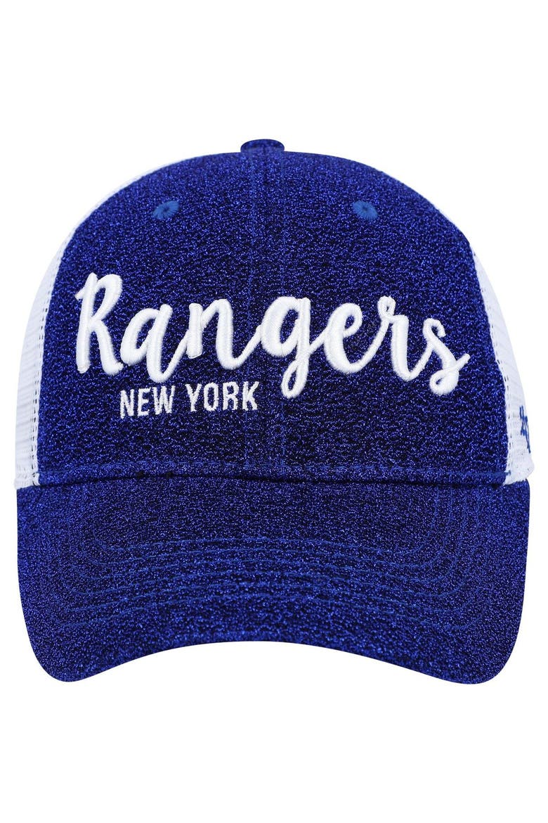 Women's '47 Blue/White New York Rangers Encore MVP Trucker Snapback Hat, Alternate, color, Blue